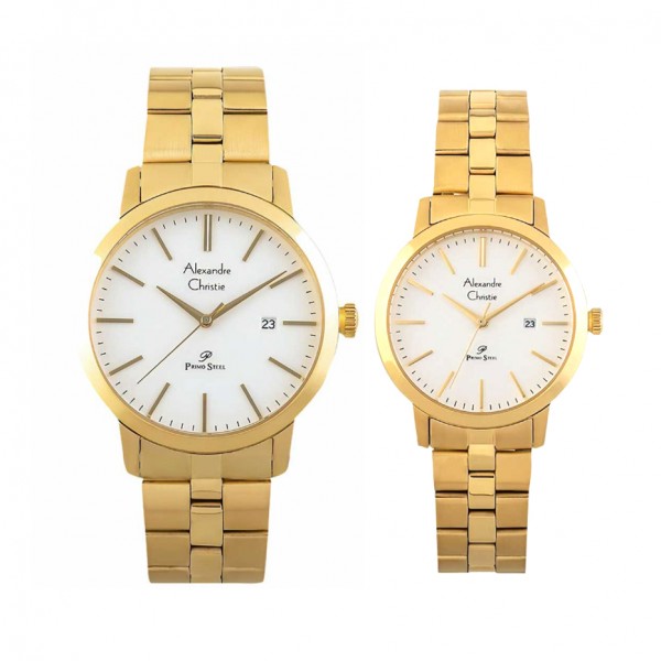 Alexandre Christie AC 1008 Gold White Couple